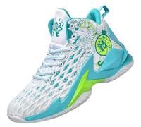 BINQER Men's Anti Slip and Wear-Resistant Training Basketball Shoes(Green,40 EU)