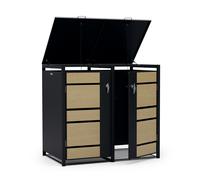 BinSafe caja de basura 2 papeleras 240 L resistente a la intemperie con cerradura acero galvanizado