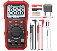 BINTA Multímetro Digital 6000 Cuentas Polimetro Digital, Mide Tensión CA/CC, Corriente CA/CC,Continua, Resistencia, Diodo, Temperatura, Frecuencia, Capacitancia, NCV con Cables de Prueba