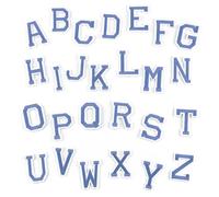 Binwat 52 parches de letras para planchar para ropa, para coser en el alfabeto, parches bordados de letras de la A a la Z, parches para bolsos, abrigos, sombreros, jeans, zapatos (azul oscuro)