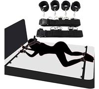 binxliuxo 1 Set Amarres de Cama B-D-S-M Accesorios Ajustable Fáciles de Transportar Correa De Cabecera - Negro