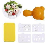 binxliuxo 1 set Cartoon Sushi Rice Balls Mold Bears Pig tiger Frog Elephants Sushi Maker Lunch Kitchen Accessories Sushi mould Bento mold Bento Maker Baking Tools