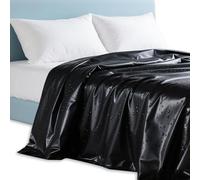 binxliuxo 1PC Diarios para el hogar Juego de Funda de Cama de plástico PVC Impermeable Negro para Evitar Que el colchón se humedezca-220X130cm