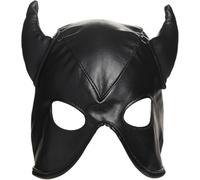 binxliuxo 1PC Head Mask with Open Eyes Mouth Adjustable PU Leather Bull Costume Accessory for Cosplay Stage Performance