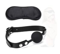 binxliuxo 2PCS Romántica bola de boca redonda ajustable y máscara de ojos misteriosa para juegos de rol para mujeres adultas