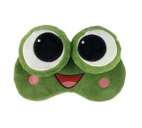 binxliuxo Funny Green Frog Soft Plush Sleep Mask, Adjustable Blindfold Eye Mask Cover for Men Women Travel Nap Sleeping