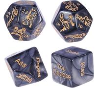 binxliuxo Juego de 4 Piezas de plástico para una Fiesta romántica de Dados, Dados de Amor, Dodecaedro, Manual, Ilimitado Jugadores