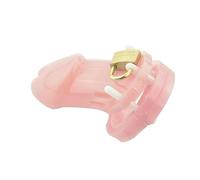 binxliuxo Plástico Ajustable con Cerradura y 5 Anillos Jaula Especial Hombre Cómodo Portátil Equipo de Apriete Rosa