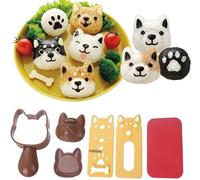 binxliuxo Sushi Making Kit Rice Ball Molds Bento Accessories Sandwich Cutters Kitchen Tools for party (Brown)