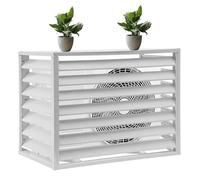 binxun Pantalla de vallas para aire acondicionado, 110 x 60 x 80 cm, revestimiento para bomba de calor o aire acondicionado, aluminio, protección visual con obturador, funda protectora climática