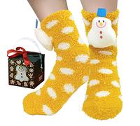 BINXWA calcetines termicos mujer, calcetines antideslizantes invierno, calcetines divertidos con caja de regalo - originales regalitos navideños