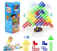 BINYI Tetris Game Tetra Tower Game Juego Infantil Juego de Equilibrio para niños Adultos Juego de Torre Juego de apilamiento 40 Bloques Equilibrio Equipo Torre Juegos Terraza Torre Juego para niños N