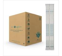 Bio Agave - Paquete de 2000 pajitas estándar biodegradables de 8 1/4 pulgadas envueltas individualmente hechas de fibras de agave | Pajitas para beber