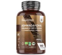 BIO Ashwagandha con Pimienta Negra Orgánica - 605 mg 180 Cápsulas - Suplemento para Promover el Bienestar Mental, Relajación y Función Cognitiva