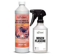 Bio-Chem - Aditivo sanitario para el agua de las cisternas 1L + botella mezcladora - Nueva fórmula con microorganismos - producto de limpieza para inodoros secos en campings y caravanas