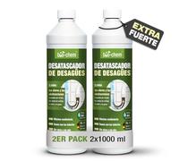 Bio-Chem - Desatascador de desagües líquido 2L que elimina pelos y suciedad, actúa incluso con agua estancada, alta concentración hasta 20 usos