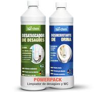Bio-Chem - Desatascador de desagües profesional 1L - Limpiador de cal y orina del inodoro 1L - Set de 2 productos especializados para el mantenimiento del baño