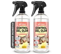 Bio-Chem - Eliminador de olores para gatos 2 x 750 ml - Desodorante para quitar el olor a orina de gato - Limpieza de la cama del gato - limpiadores domésticos