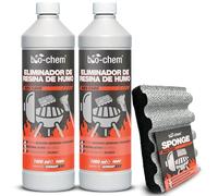 Bio-chem - Eliminador de resina de humo 2L + esponja bbq - 2 en 1 limpiador desengrasante spray limpiador de resina para parrillas y barbacoas - Mantenimiento de parrillas de barbacoa