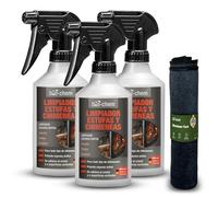 Bio-Chem - Limpiacristales para chimeneas 3 x 500ml + paño de microfibra - Productos de limpieza y accesorios para estufas de leña, de pellets - Limpiacristales