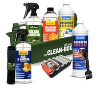 Bio-Chem - Premium Set 10 productos de limpieza de cocinas y accesorios - Limpiador de hornos, ollas y sartenes, con cepillo - Productos para el cuidado de superficies de cocina - Con accesorios