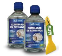 bio-chem - Quita pegamento adhesivo 2x 500ml con rascador - Alternativa a la acetona pura - Quitamanchas para pegamento y etiquetas adhesivas - Disolvente quita adhesivos
