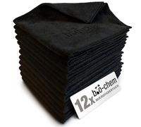 Bio-Chem Set de 12 paños de Microfibra de 40 x 40 cm - Negro