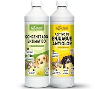 bio-chem Set detergente enzimático 1L y suavizante para la ropa 1L | Contra los malos olores - Detergente enzimático - Aditivo para el aclarado de la colada - Desodorante para hogar y tejidos