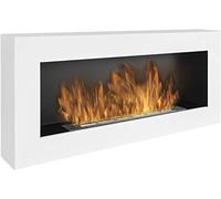 Bio Chimenea Blanca Nice-House Box 90x40cm. Biochimenea de bioetanol de Pared 900x400 mm Blanco. Eco-Chimenea en Forma de Caja para Colgar en la Pared. Chimenea de bioetanol sin Vidrio.