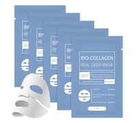 Bio-Collagen Mask, 5pcs Mascarilla Facial Colageno, Máscara de Colágeno de Noche, Hidratación Profunda, Hidratante Collagen Real Deep Mask