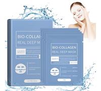Bio Collagen Real Deep Mask,4 Piezas Collagen Overnight Mask,Bio Collagen Face Mask,Collagen Reverse Film Volume Peel off Mask,Mascarilla Facial Hidratante Antienvejecimiento Hidratación Profunda