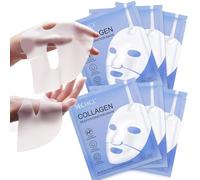 Bio Collagen Real Deep Mask, Mascarilla de Colageno, Mascarilla Colageno Facial Coreana, Mascarilla Facial Colágeno Noche, Profundo Hidratación, Minimización Poros, Reducir las Líneas Finas, 6 Piezas