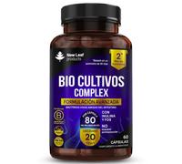 Bio Cultures 80 Billion CFU: 20 Live Strains - Gut Health Supplements for Women & Men - 2 Month Supply - Including Lactobacillus acidophilus & Casei,High Strength Bio Cultures 60 Cápsulas Made UK