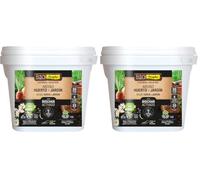 Bio-Flower Abono Orgánico con Biochar Activado para Huerto y Jardín, 800g, NPK 3-3-4, Fertilizante Natural (Paquete de 2)
