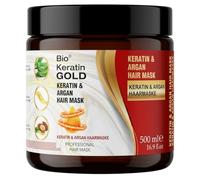Bio Keratin Gold Cuidado del cabello con colágeno de argán y cola de caballo, queratina y extractos de plantas - Cuidado profesional para cabello seco y dañado (máscara de queratina y argán 500 ml)