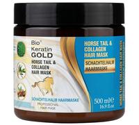 Bio Keratin Gold Cuidado del cabello con colágeno de argán y cola de caballo, queratina y extractos de plantas, cuidado profesional para cabello seco y dañado (máscara de cola de caballo y colágeno de