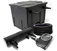 Bio-Kit de filtración con filtro UV 36W 12000l Esterilizador 115W bomba y 25m jardin