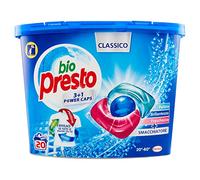 Bio Presto Bio Presto - Detergente para lavadora predosificado en cápsulas, paquete de 20 lavados, 240 g