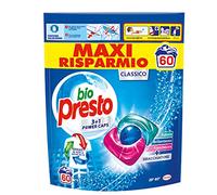 Bio Presto Bio Presto - Detergente para lavadora predosificado en cápsulas, paquete de 60 lavados, 780 g