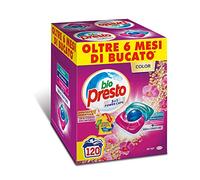 Bio Presto - Power Caps Color - Detergente para lavadora dosificado en cápsulas para prendas de color, 2 paquetes de 60 lavados (120 lavados)