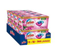 Bio Presto Power Caps - Detergente para lavadora predosificado en cápsulas, paquete de 144 lavados