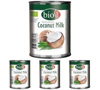 BIOASIA Leche de coco ecológica, 18 % de grasa, ideal para cocinar, hornear, postres y cócteles, vegana, sin gluten y sin lactosa, 1 x 160 ml (Paquete de 4)