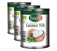 BIOASIA Leche de coco ecológica, 18 % de grasa, ideal para cocinar, hornear, postres y cócteles, vegana, sin gluten y sin lactosa, 1 x 160 ml (Paquete de 3)