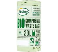 BioBag Bolsas de basura compostables de 20 L (20 unidades), color verde