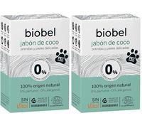 Biobel 0% -Jabón Ecológico en Pastilla con Aceite de Coco, 100% Natural Para Prendas y Pieles Sensibles, Con Aceite Esencial de Lavanda, Ideal para Viajes o Acampadas 1 unidad x 240 gr (Paquete de 2)