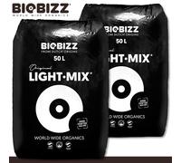 Biobizz 2x 50L Luz-Mix Orgánico Tierra Vegetal Con Perlita Grow para Macetas