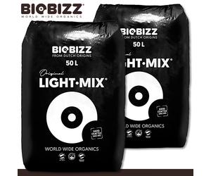 Biobizz 2x 50L Luz-Mix Orgánico Tierra Vegetal Con Perlita Grow para Macetas