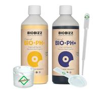 BioBizz Bio pH- Menos 250 ml + pH+ Más 250 ml - Levantador de pH Cultivo de cultivo Interior Exterior Fertilizante Levantador de líquidos