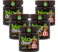 Biochoc - Avellana 0% azúcar - Crema de cacao con Aceite de Oliva Virgen Extra Ecológico - 100% Ecológica - Sin gluten, Sin leche, Sin huevo 200 g. (Pack 5)