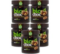 Biochoc - Avellana - Crema de cacao con Aceite de Oliva Virgen Extra Ecológico - 100% Ecológica - Sin gluten, Sin leche, Sin frutos secos - 200gr (Pack 5)